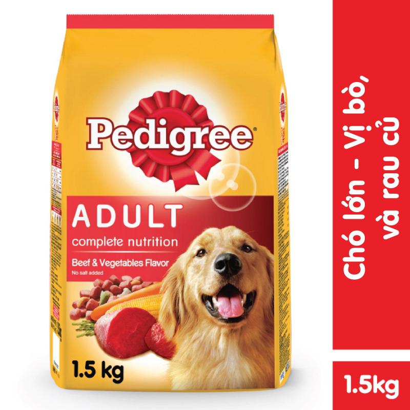 Thức ăn chó Pedigree vị thịt bò & rau củ túi 1.5kg