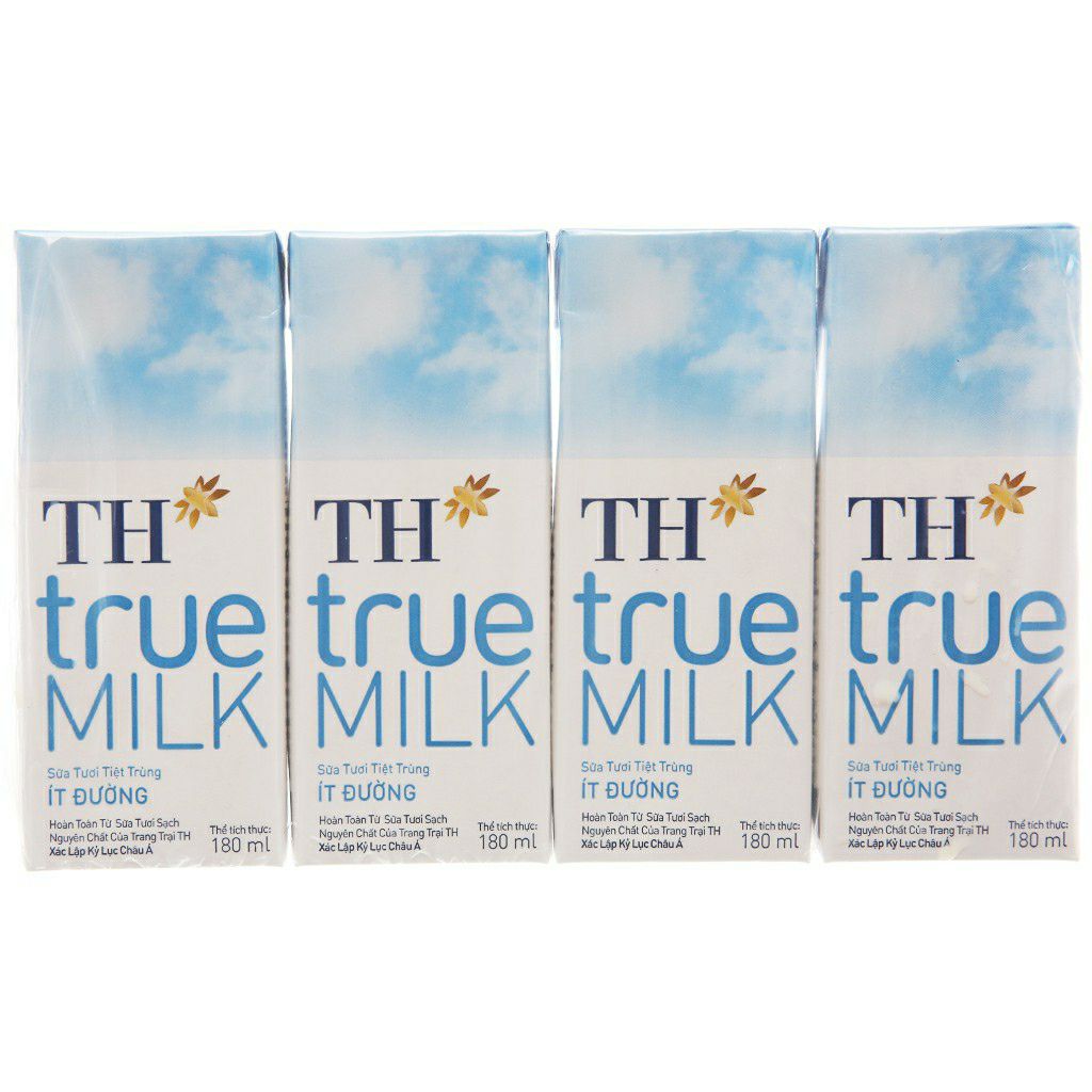 [HCM]Sữa TH true milk ít đường thùng 180ml 48 hộp