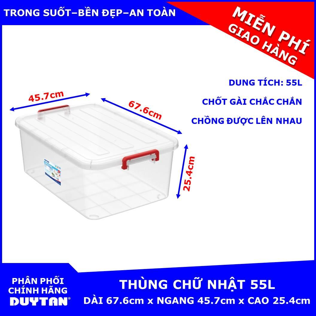 Thùng nhựa chữ nhật đa năng Duy Tân 55L