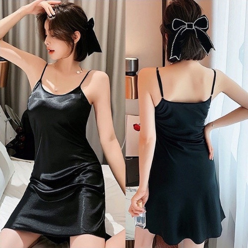 Váy ngủ sexy quyến rũ, váy ngủ 2 dây lụa mặc ở nhà cho nữ, Đồ ngủ sexy, Đồ ngủ hai dây, đồ ngủ nữ dáng suông siêu quyến rũ có 4 màu đỏ, đen, trắng, hồng S0