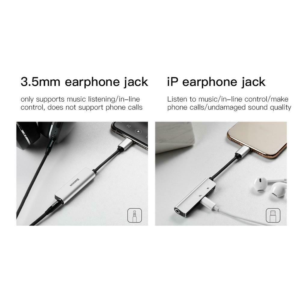 Bộ chuyển 3 in 1  Lightning sang Audio 3.5mm + 2 Lightning Baseus L52 cho Ipad /  iPhone X/ XS Max (New Model, Smart Upgrade )