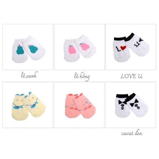 Tất cotton ngắn cổ cho bé trai và bé gái qate314