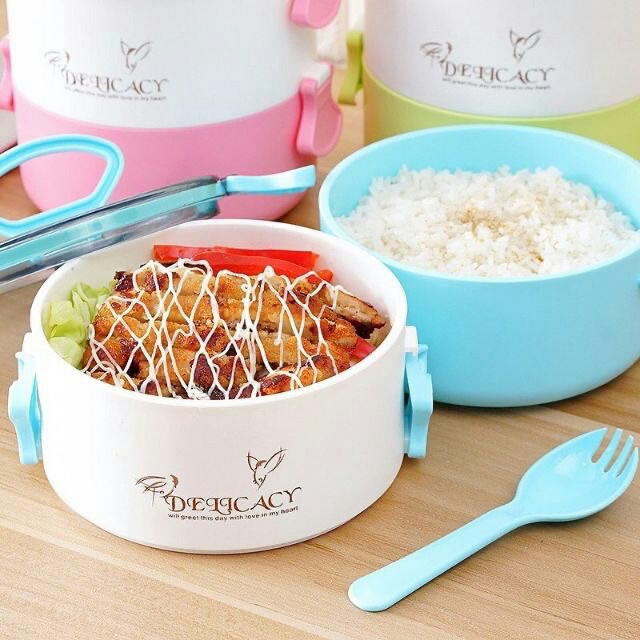 Cặp lồng cơm Bento phong cách Nhật 3 ngăn cao cấp(màu ngẫu nhiên)