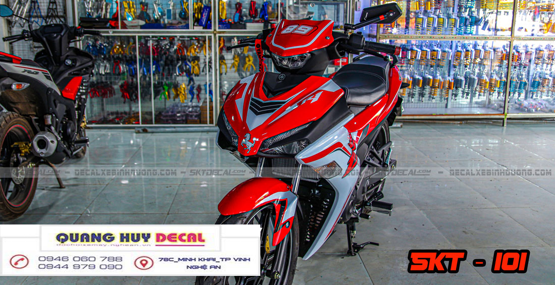 Tem trùm ex 155 trắng đỏ, tem exciter 155, team trùm exciter 155, tem xe exciter 155, team trùm ex 155, team xe exciter 155 trắng đỏ