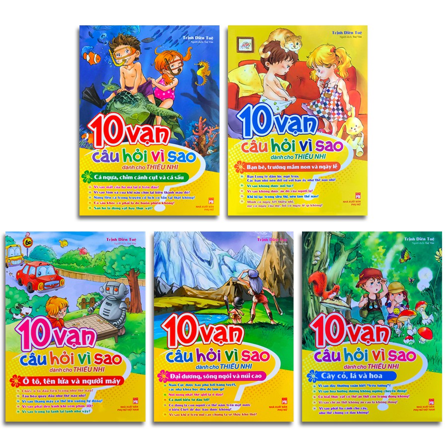 Sách: Combo 10 Vạn Câu Hỏi Vì Sao Tập 1 (Hộp 5 Cuốn)
