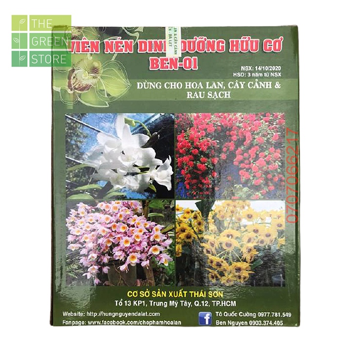 1kg Phân bón hữu cơ viên nén BEN-01 Hùng Nguyễn cho hoa lan, hoa hồng, mai vàng, cây cảnh, rau màu, cây ăn trái