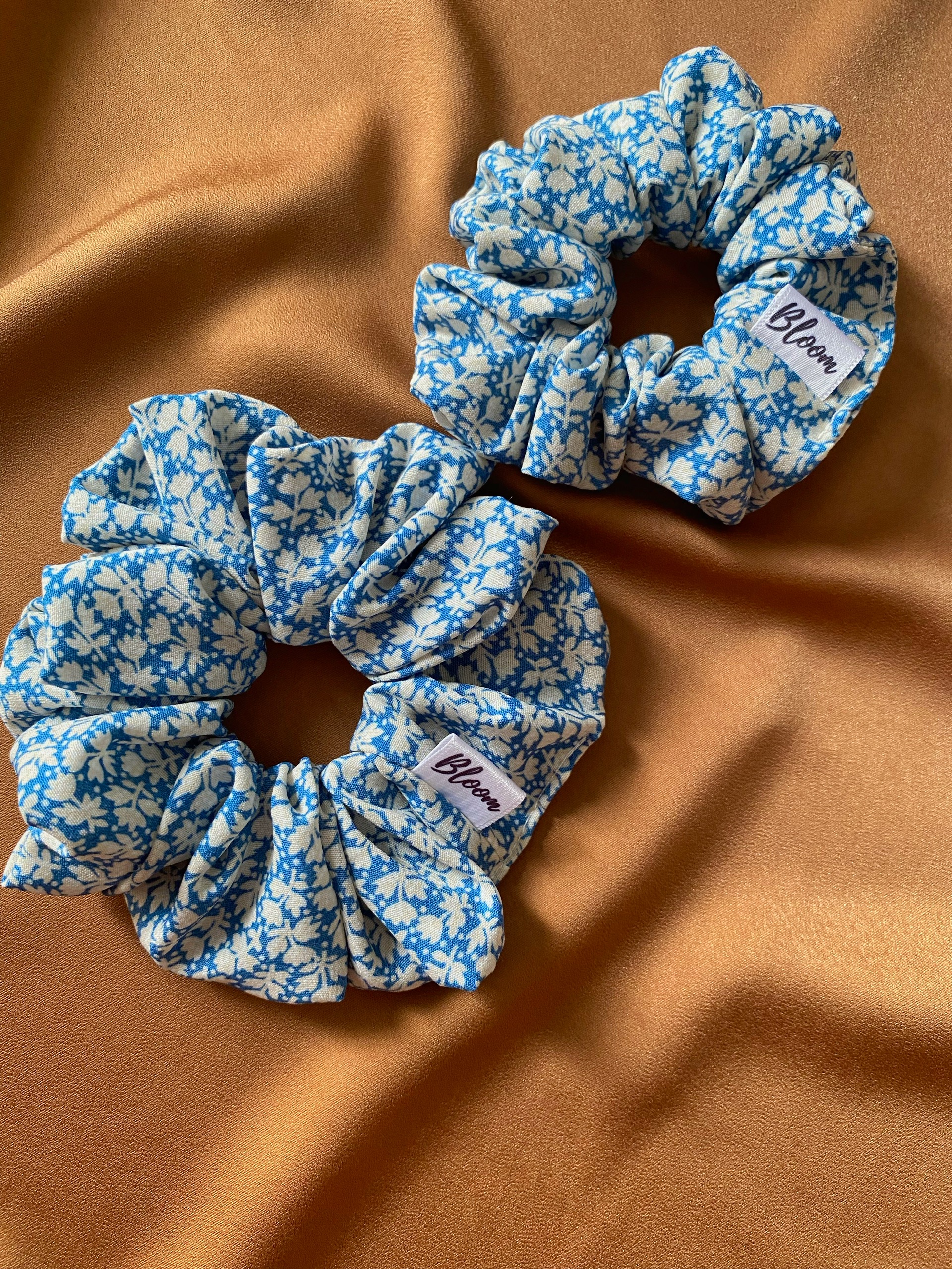 Dây cột tóc hoa nhí xanh cotton Standard_ Scrunchies