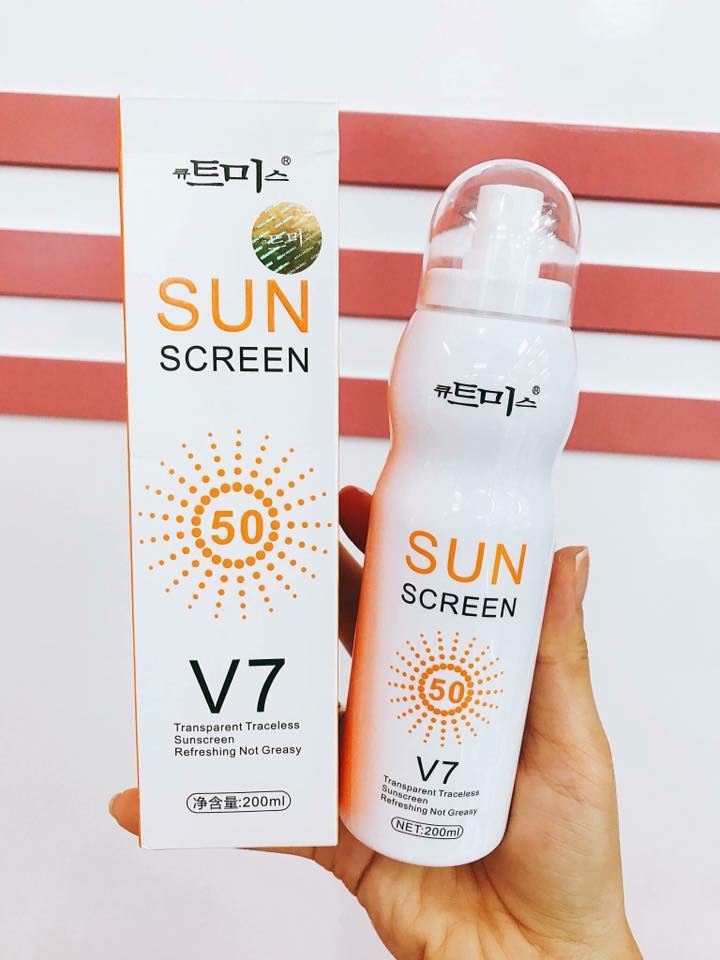 [HCM][CHUYÊN SỈ] Xịt chống nắng V7 SUN SCREEN SPF 50 PA+++