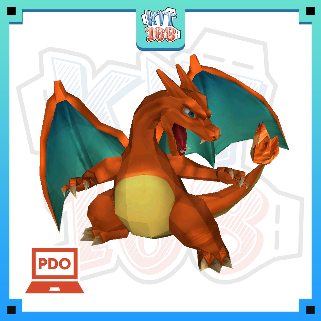 Mô hình giấy Anime Game Pokemon Charizard ver 2