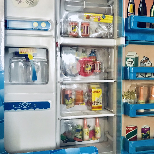 Đồ Chơi Mô Hình Tủ Lạnh Hai Cánh Có Đèn, Nhạc
