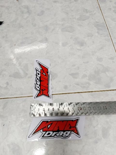Combo 2 Tem Sticker King Drag Màu Đỏ Dán Xe Giá Rẻ