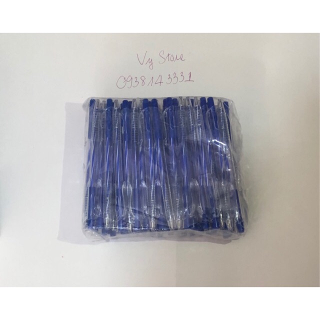 100 cây viết bi xanh tím đầu bi 0.7mm