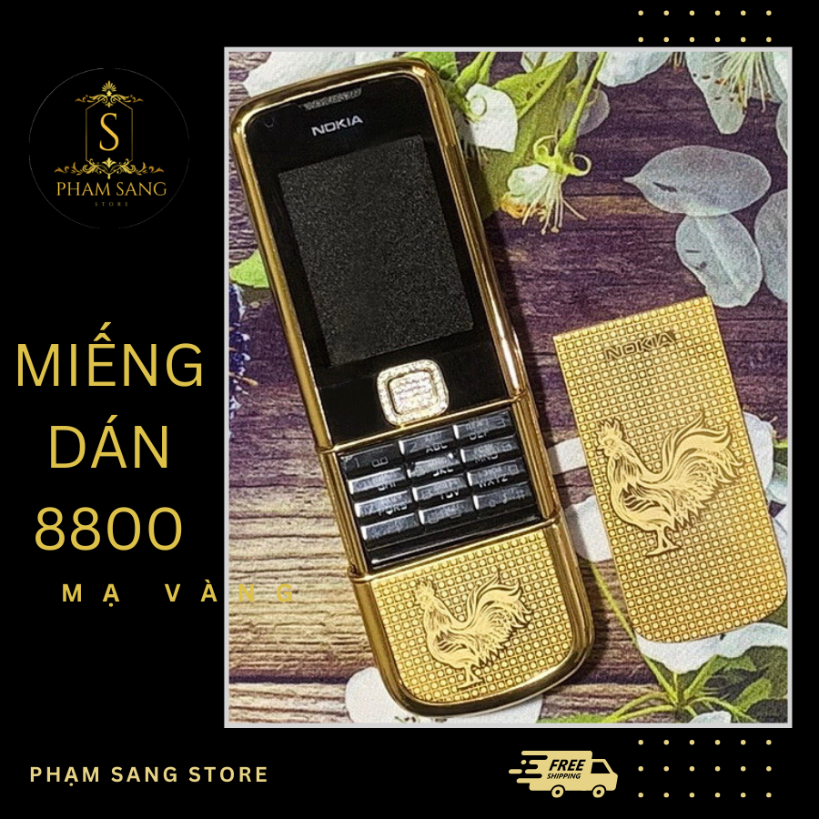 Miếng dán thay da nokia 8800 arte mẫu gà mạ vàng