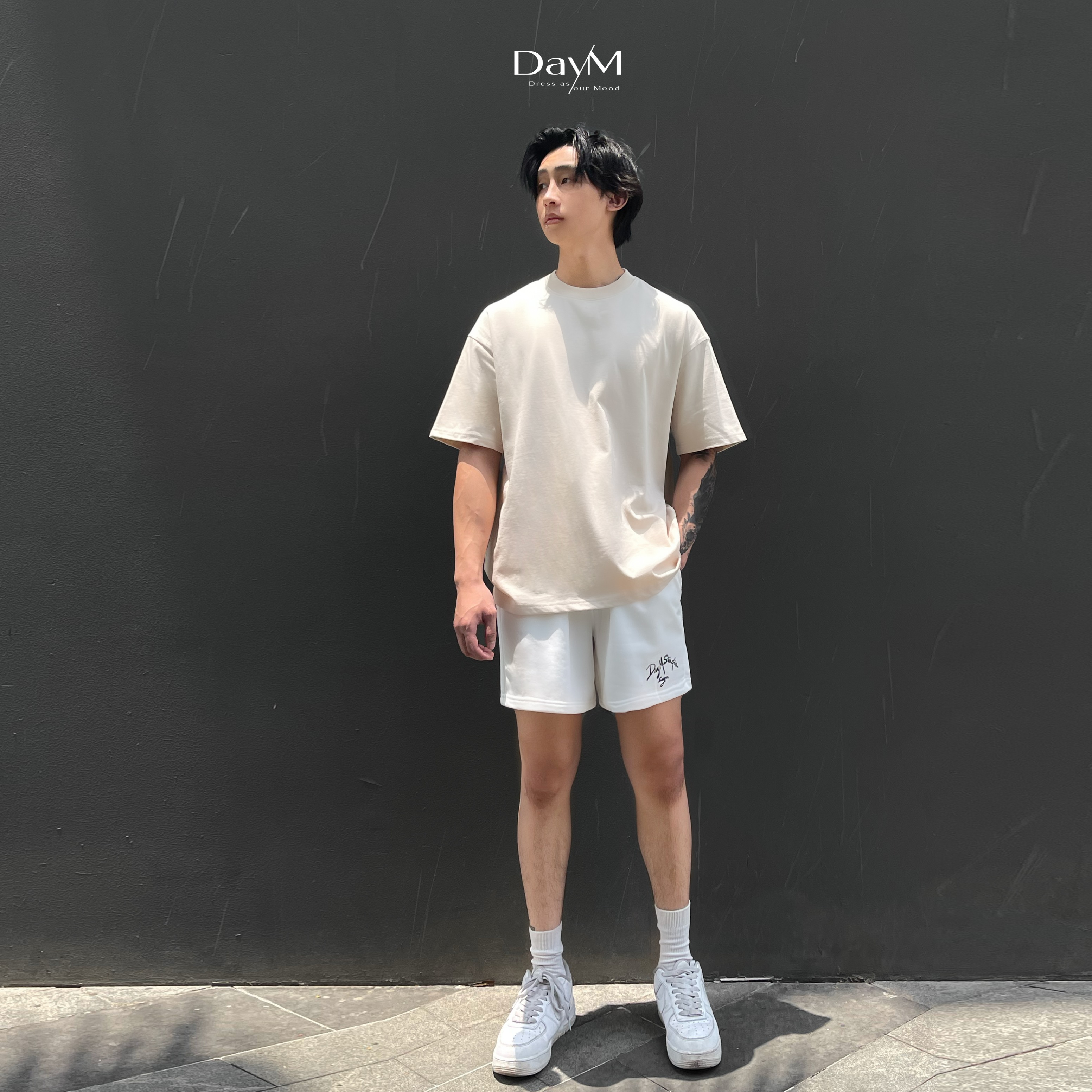Áo thun nam DayM | Basic Tee Version 2 - Form Âu, oversize, 100% cotton co giãn 2 chiều thoáng mát, 250gsm