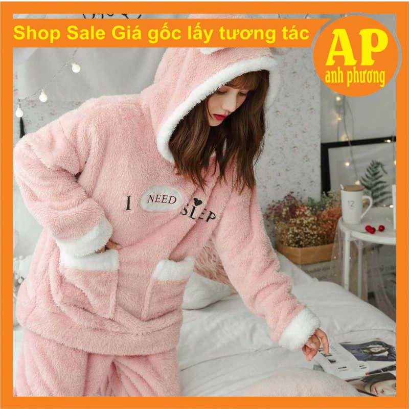 卍  bộ gấu lông thêu need sleepb có ảnh thật sp