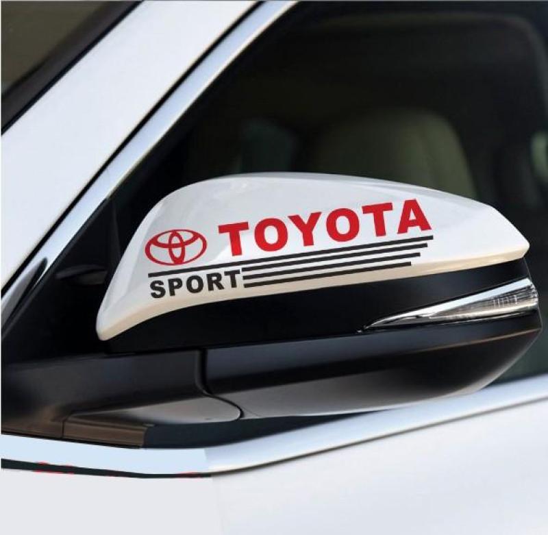 Bộ 2 tem dán gương chiếu hậu ô tô Toyota