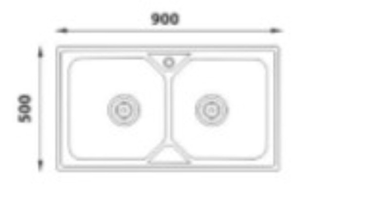 CHẬU RỬA CHÉN INOX 304 2 HỘC 90*50 .