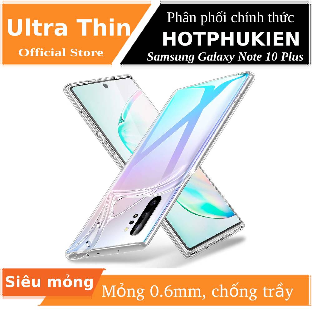 [HCM]Ốp lưng dẻo silicon cho Samsung Galaxy Note 10 Plus hiệu Ultra Thin (mỏng 0.6mm chống trầy xước) - phân phối bởi HotPhuKien