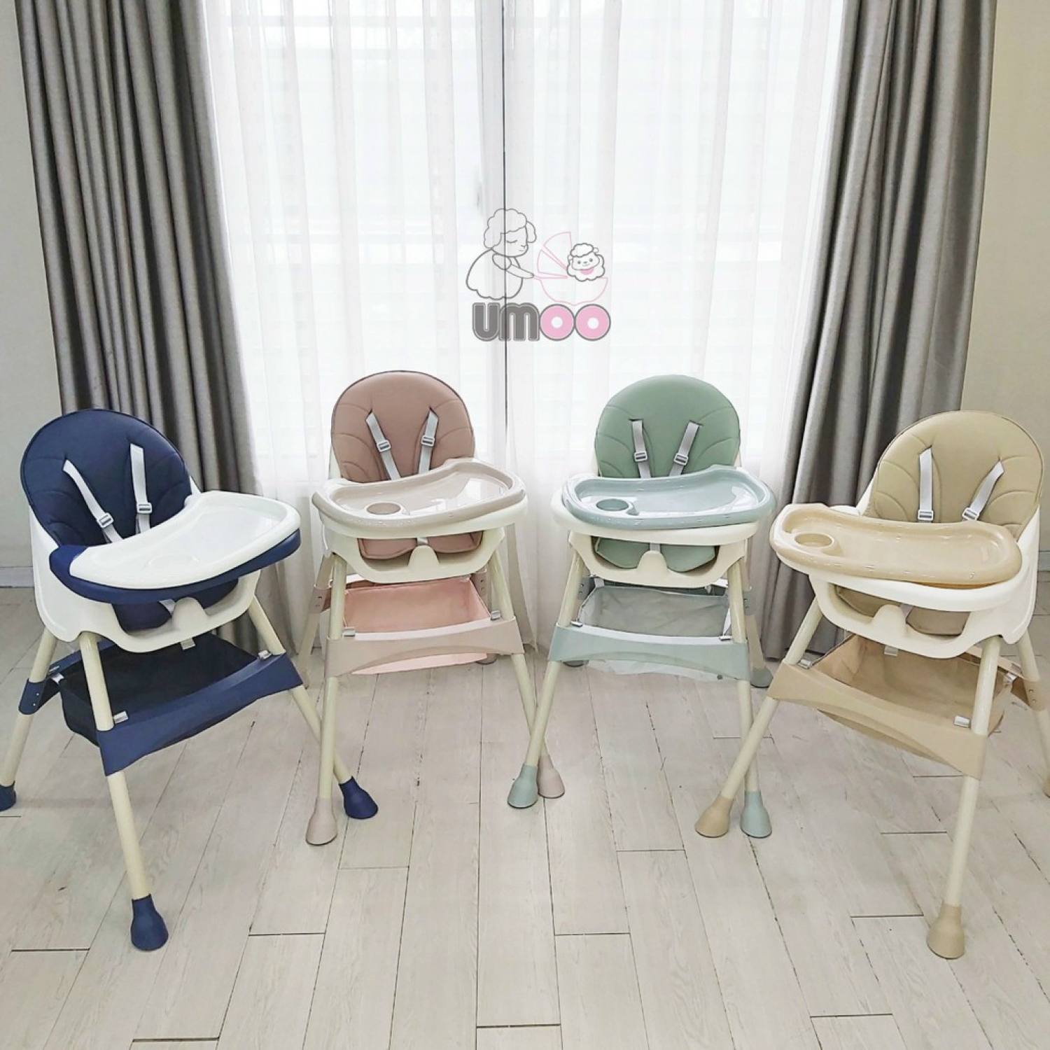 Ghế ăn dặm Umoo có đệm ( có bánh xe và không bánh xe)