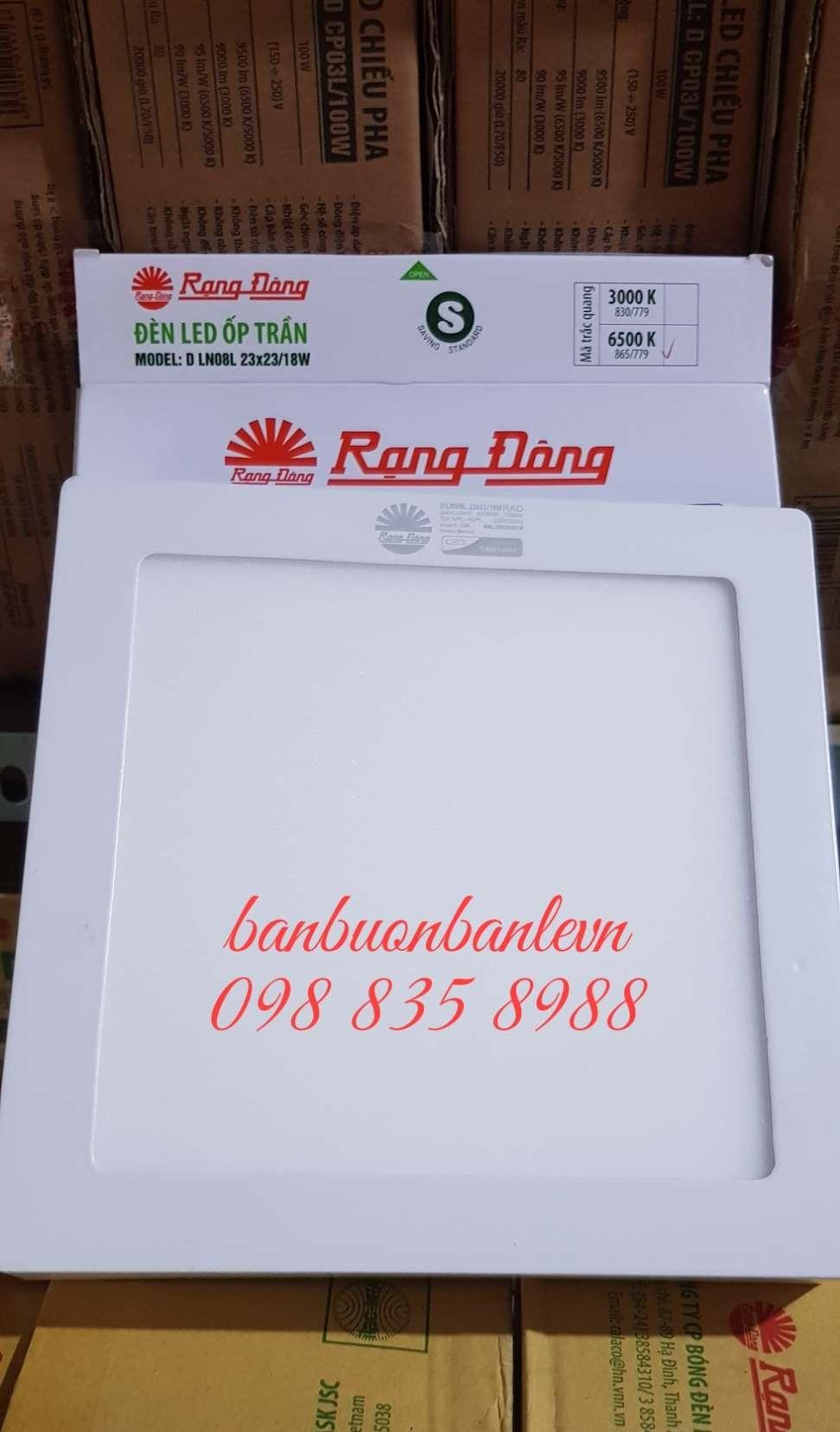 Đèn led ốp trần vuông cảm biến 18w