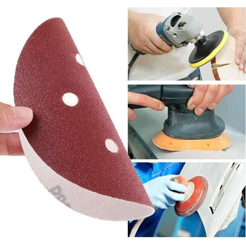 (Combo of 100 sheets) 125mm round sanding papers (size 60 to 400)