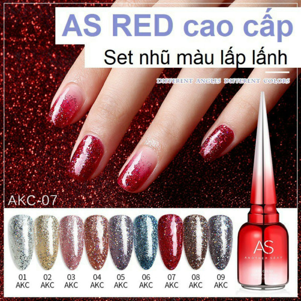[HCM]Sơn Gel As mã AKC 15ML - Chai đỏ