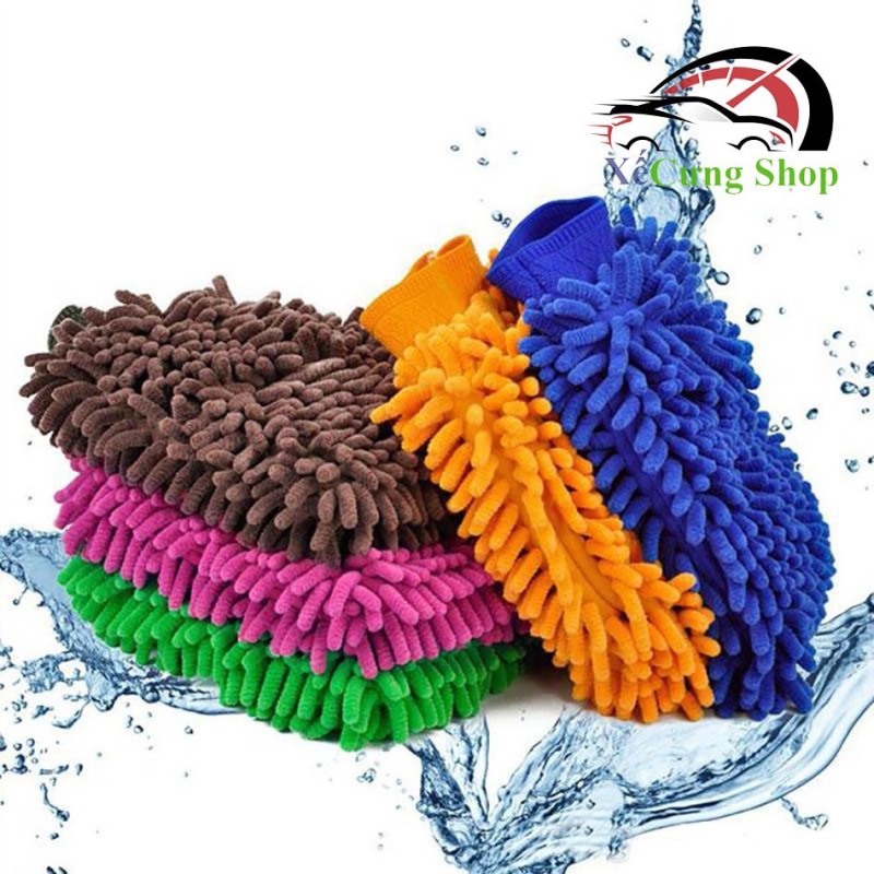 Găng tay lau rửa xe cho ô tô loại 2 lớp