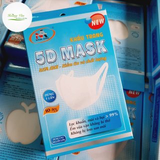 Khẩu trang y tế kháng khuẩn 3 lớp Famapro 5D Mask dây vải - Hộp 10 cái thumbnail
