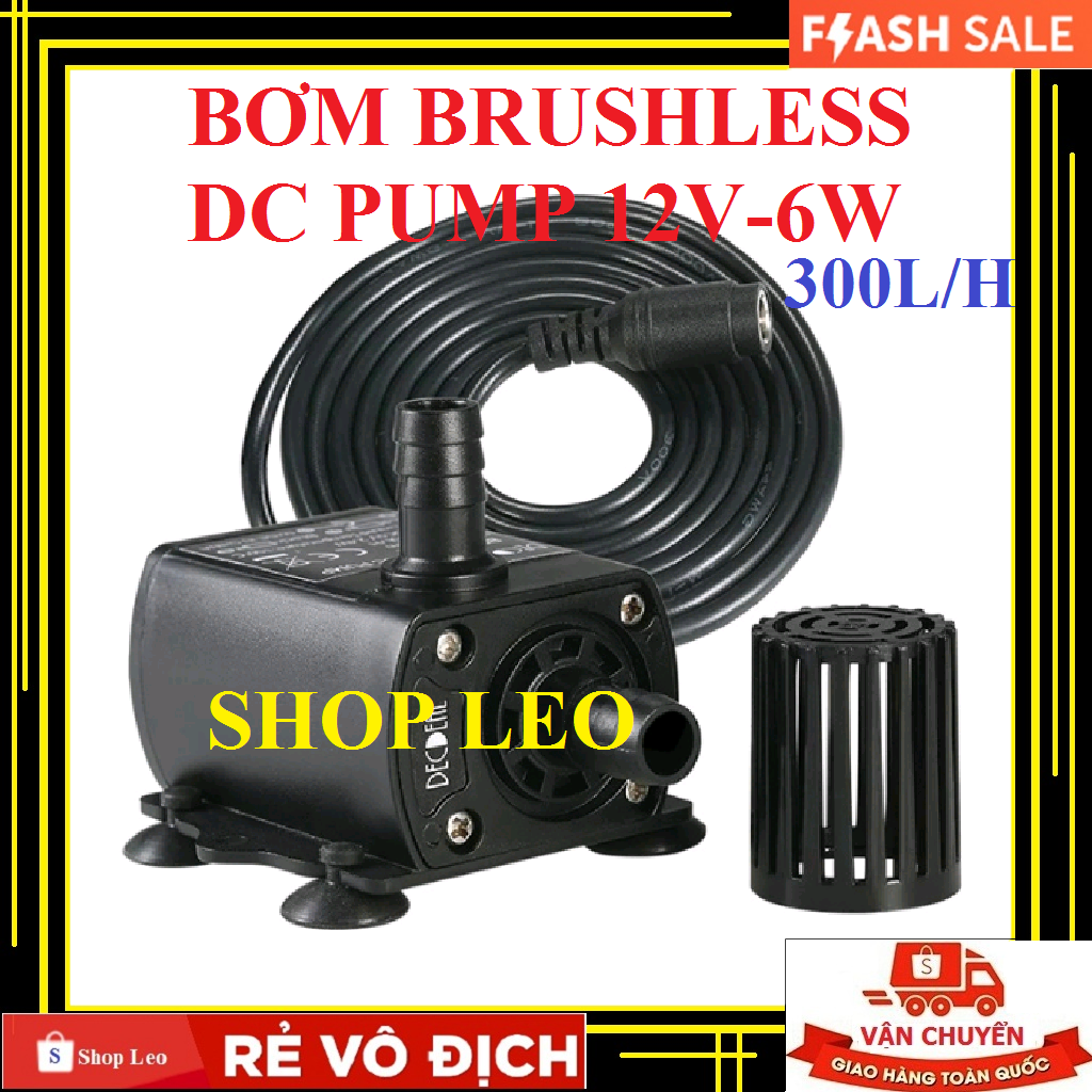 Bơm mini 12v-6w - bơm chìm mini không chổi than - bơm mini - bơm tiểu cảnh - hòn non bộ - shopleo
