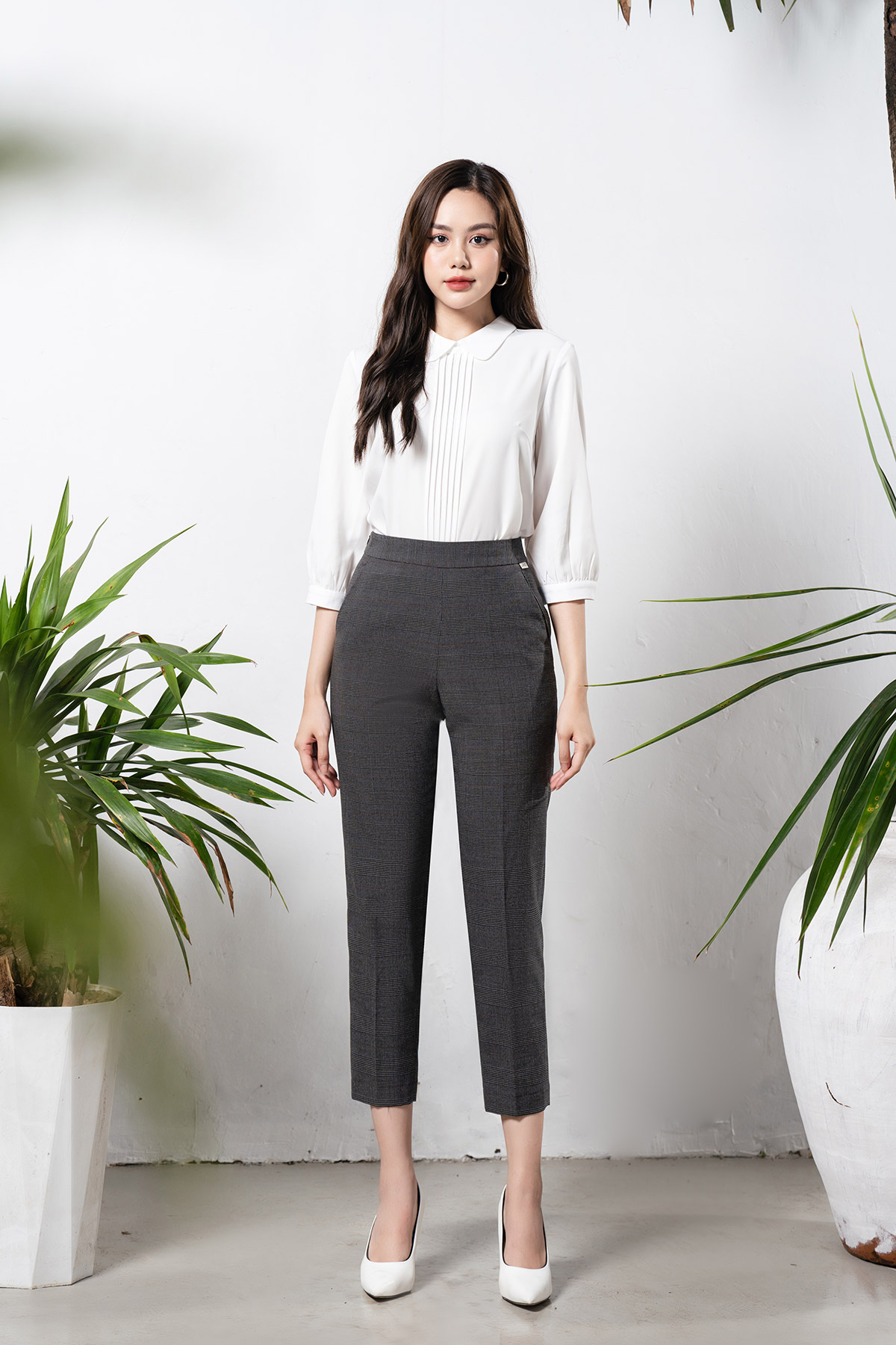 Quần ống côn lamer khóa sườn l64k23q003