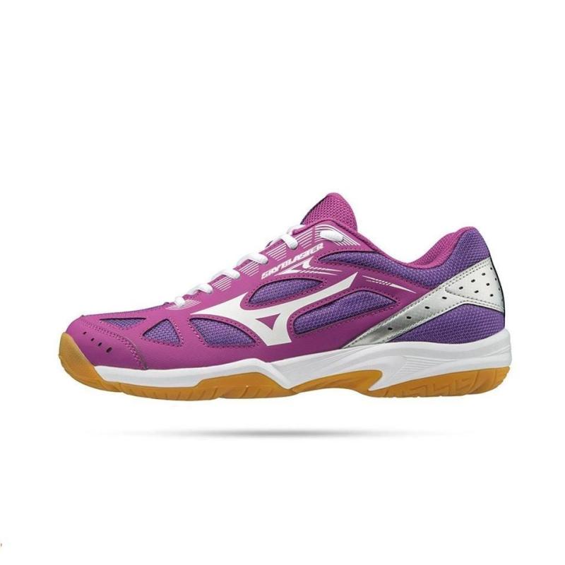 Giày cầu lông Mizuno Sky Blaster cao cấp, thiết kế dáng thuôn dài phù hợp với những bạn có khuôn chân dài dành cho nam màu tím