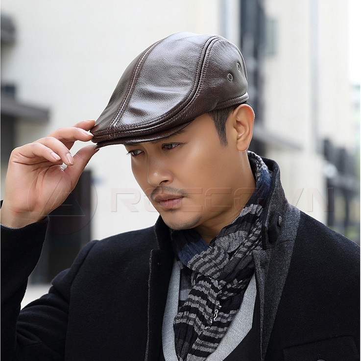 Mũ beret mũ nồi 100% da bò