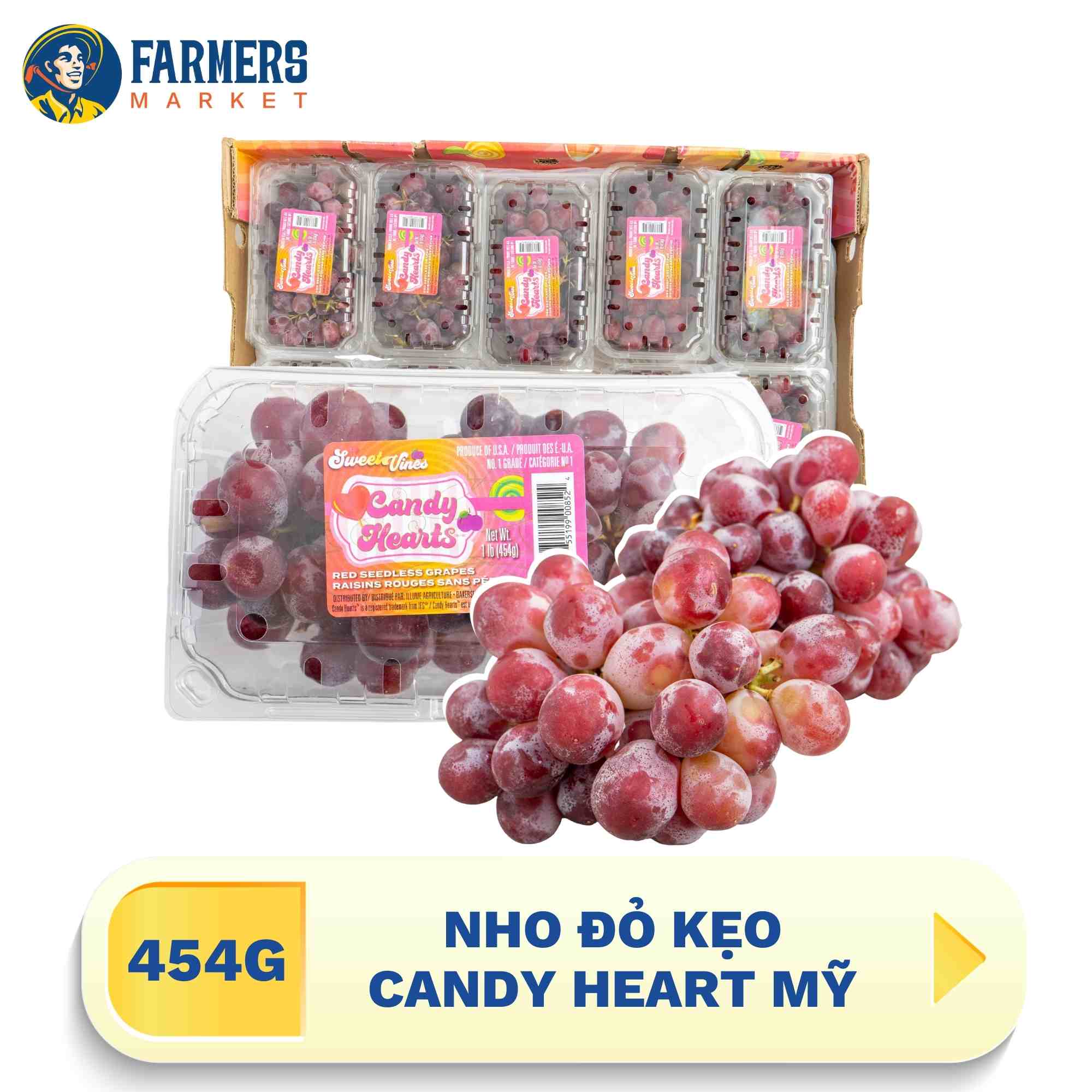 Nho đỏ kẹo Candy Heart Mỹ- Chùm đầy trái