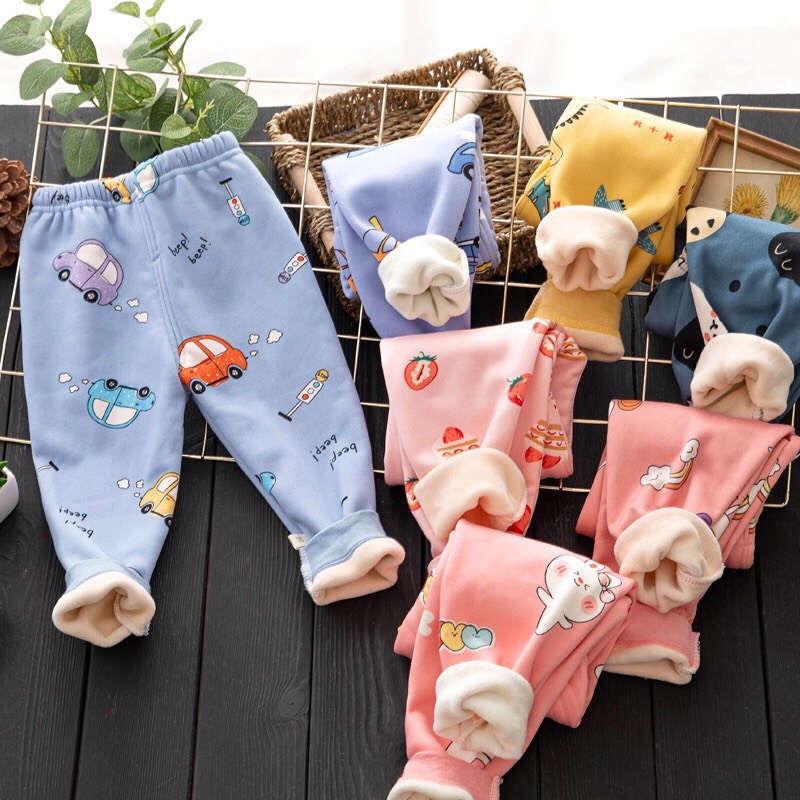 Quần chục nỉ bông lót lông cho bé trai và bé gái từ 4-14kg