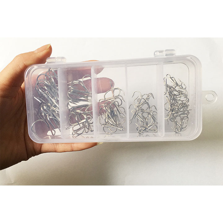 Hộp 50 lưỡi câu ba tiêu size từ 2 đến 10