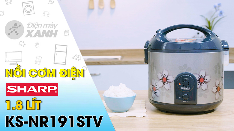 Nồi cơm điện Sharp 1.8 lít KS-NR191STV