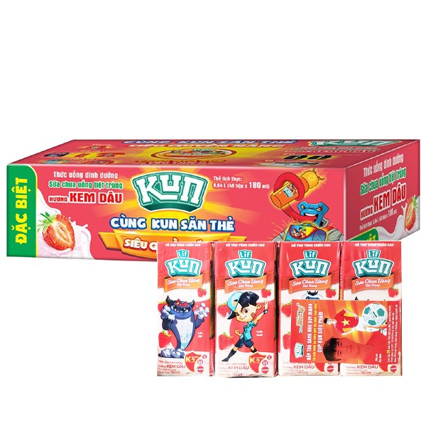 Thùng 48 hộp Sữa Chua Uống Kun 180ml