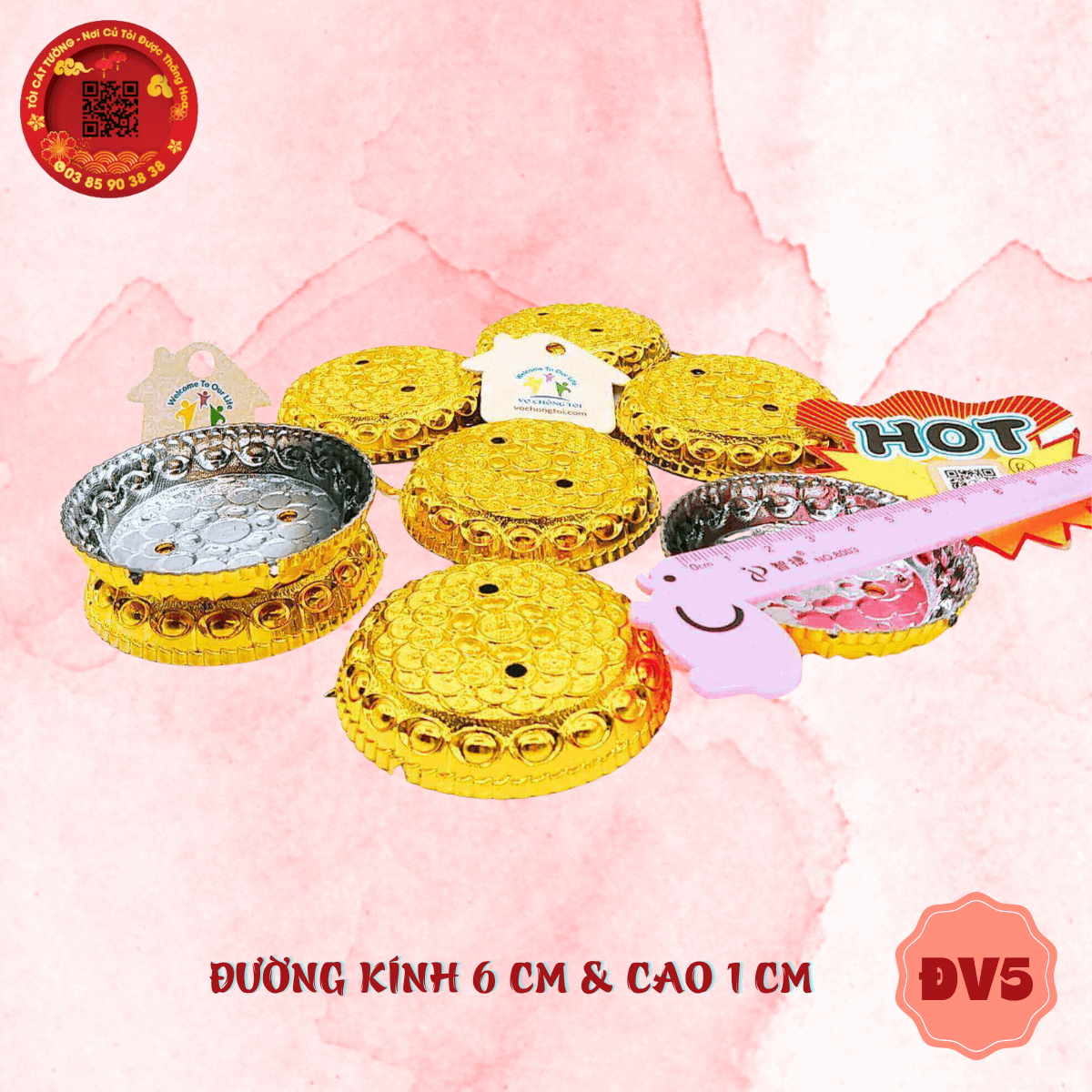 Set 10 đế vàng chữ phúc - TỎI CÁT TƯỜNG