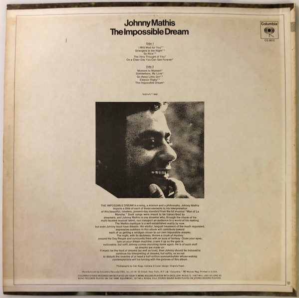 Đĩa Than Vinyl - Johnny Mathis – The Impossible Dream