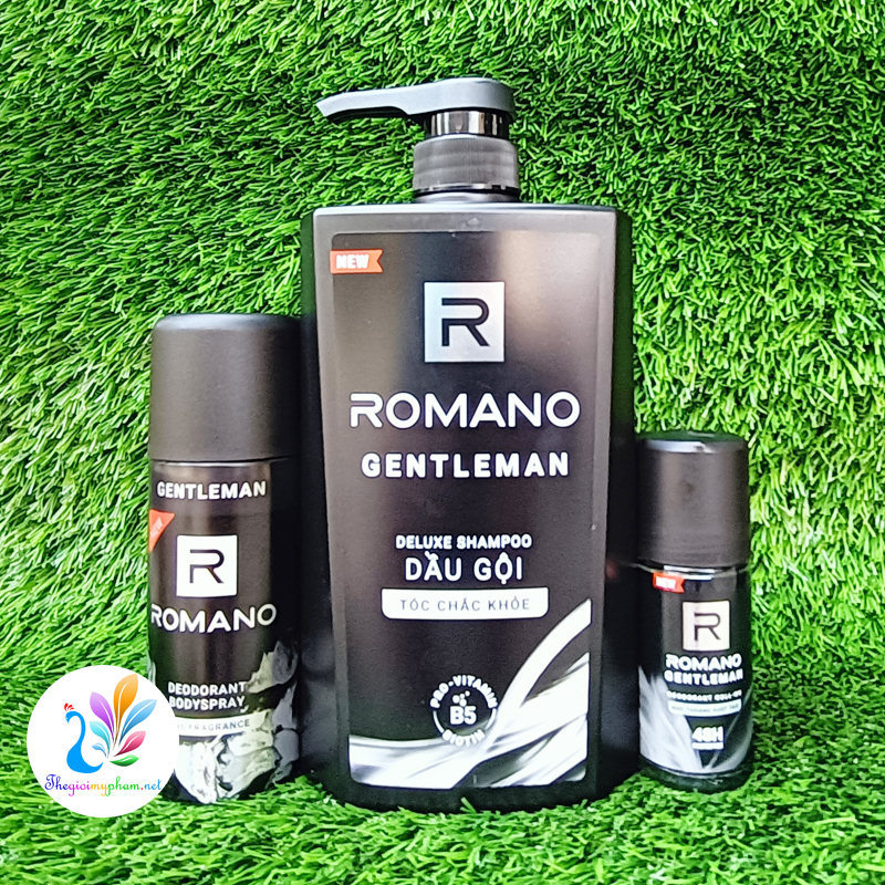 Combo Romano Gentleman: Dầu Gội/Xịt Khử Mùi/Lăn Ngăn Mùi