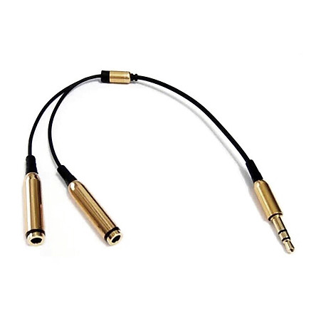 Cáp chia âm thanh 1 ra 2 tai nghe hoặc 2 loa loại tốt mạ vàng dây chia 1 ra 2 tai nghe jack chia 1 ra 2 cáp chia âm thanh từ 1 ra 2 – đầu 3.5mm
