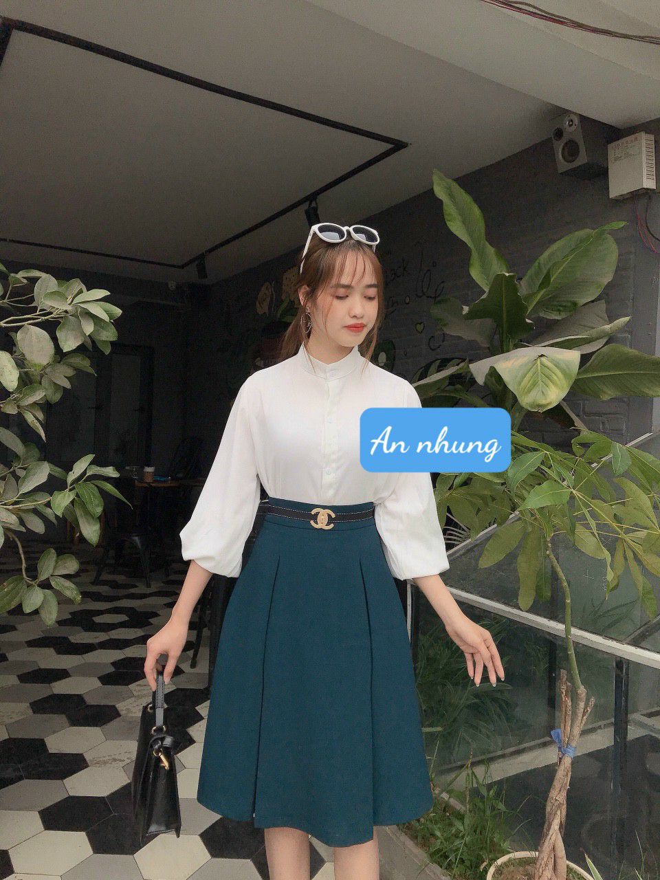 Chân váy công sở - dáng xòe xếp ly