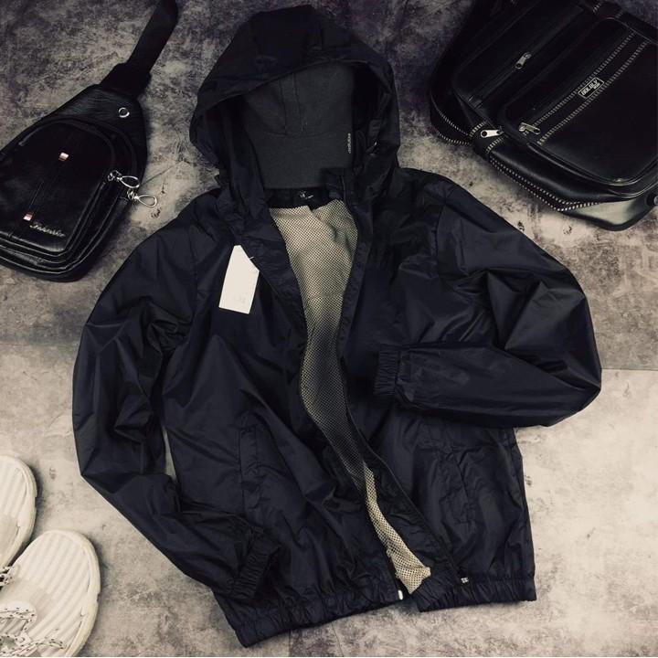 Áo khoác gió nam màu đen - khoacgionam