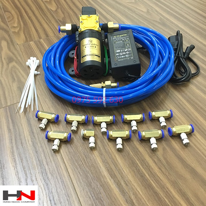 Sale Bộ Phun Sương Tưới Tưới Lan 10 Vòi Máy 12V