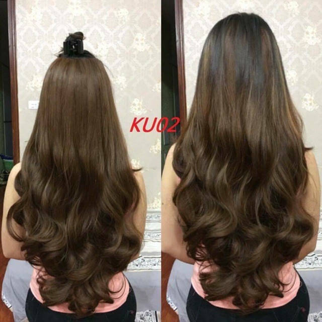 Tóc giả kẹp nửa đầu chữ U, ku02