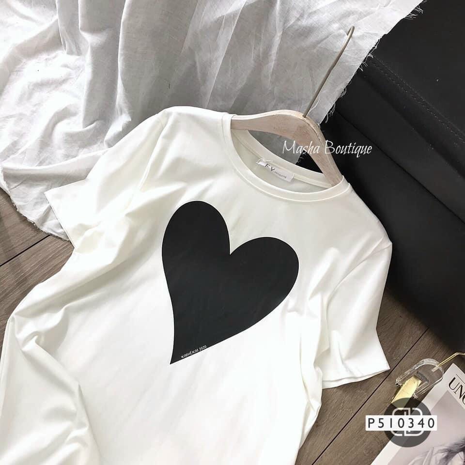 ÁO THUN FORM RỘNG IN HÌNH TRÁI TIM (FREE SIZE) U3.2