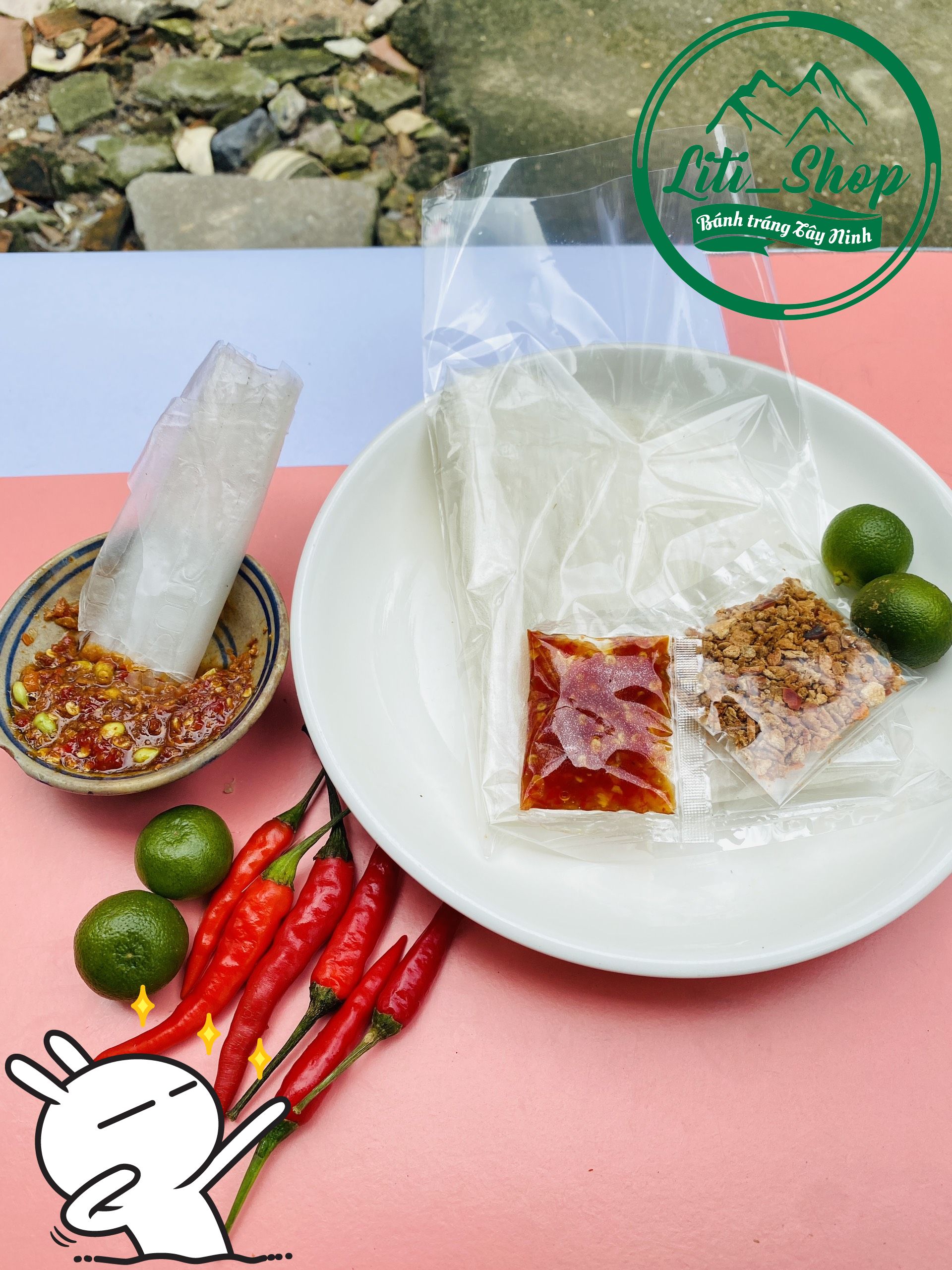 Bánh tráng Muối, Ớt, Tắc Tây Ninh