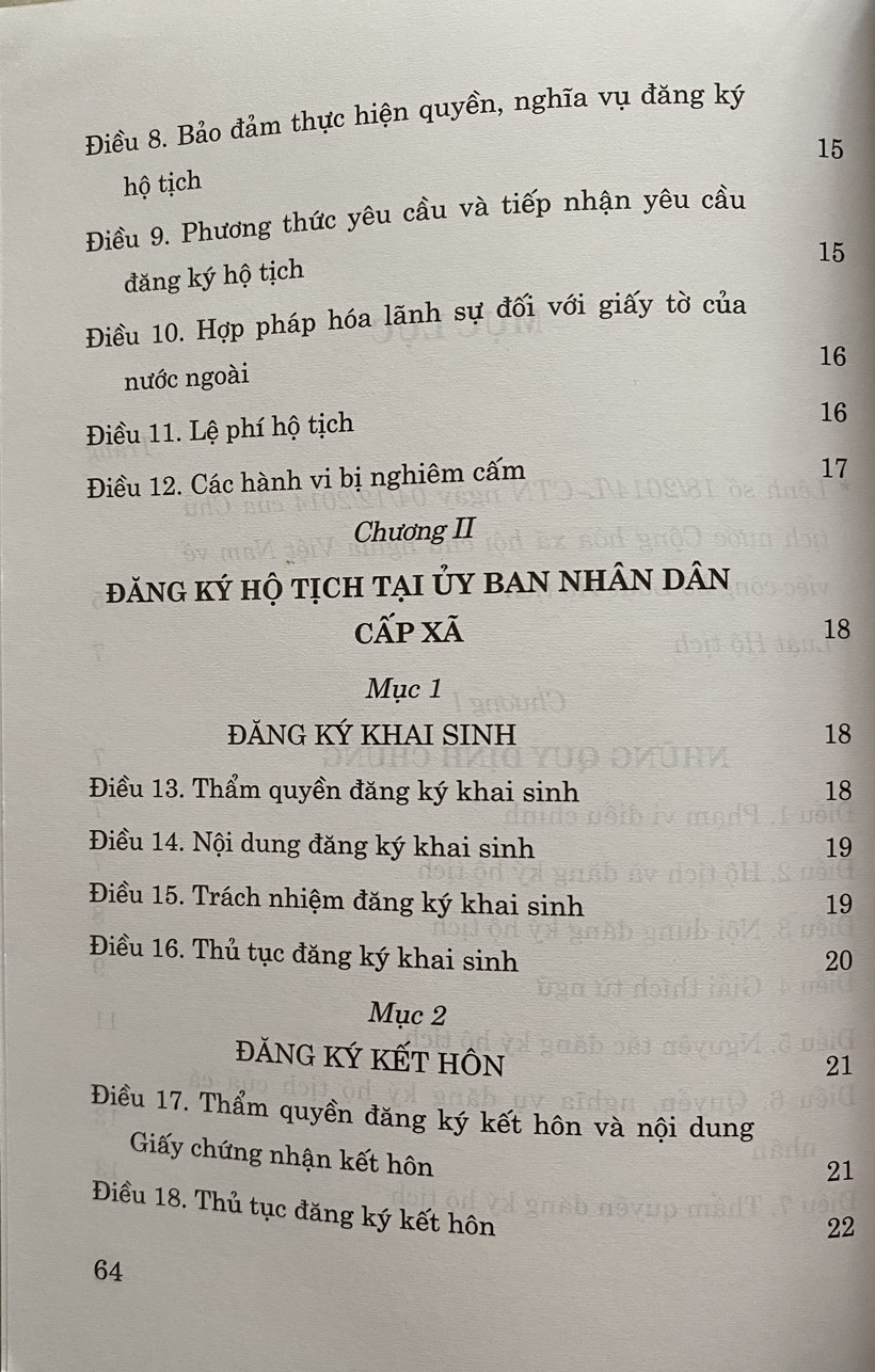 Luật Hộ Tịch ( hiện hành )