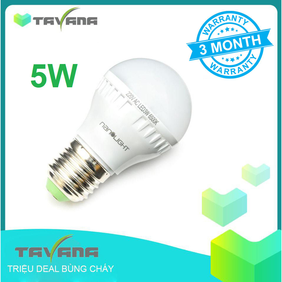 Bóng đèn tiết kiệm Điện Nanolight LED 5W ( Trắng sáng)