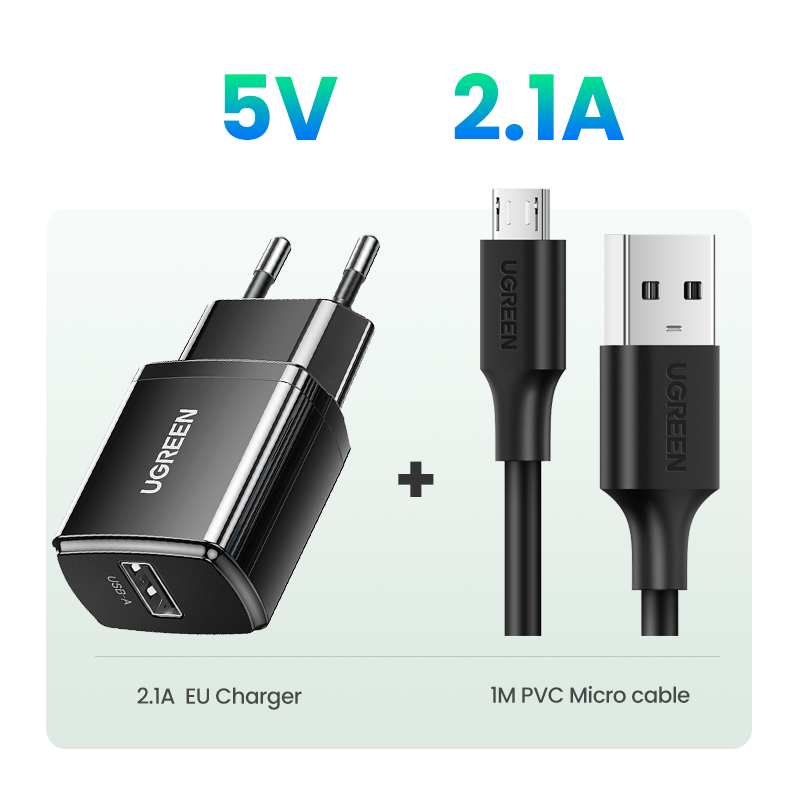 UGREEN Micro USB Charger 2.1A Adaptor Charger for Xiaomi 11 10 9 Pro Redmi Note 9 Samsung J7 for Samsung j7, Xiaomi Redmi